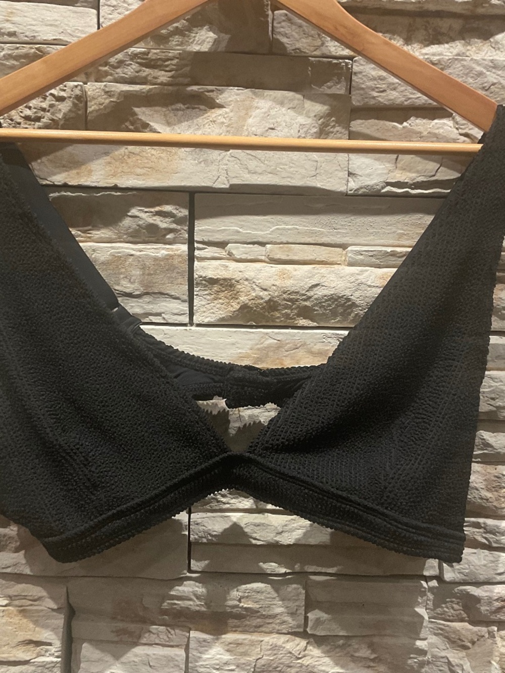Good American Always Fits Support Bikini  Swim Top, Black, Size 3X